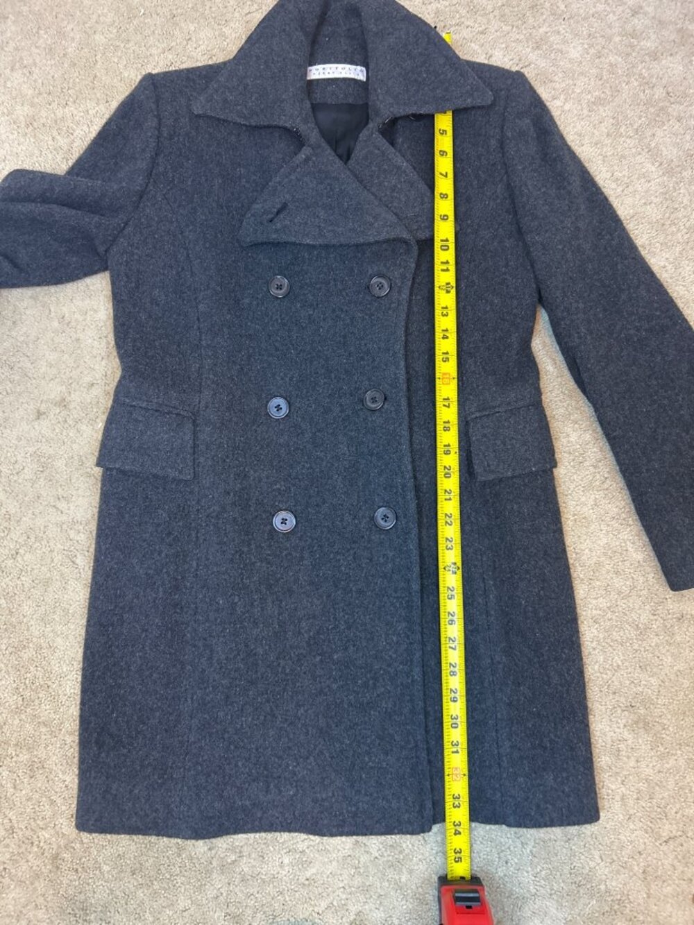 Vtg Perry Ellis Size 6 Portfolio Merino Wool Double Breasted Dress Coastal Chic - Picture 10 of 14